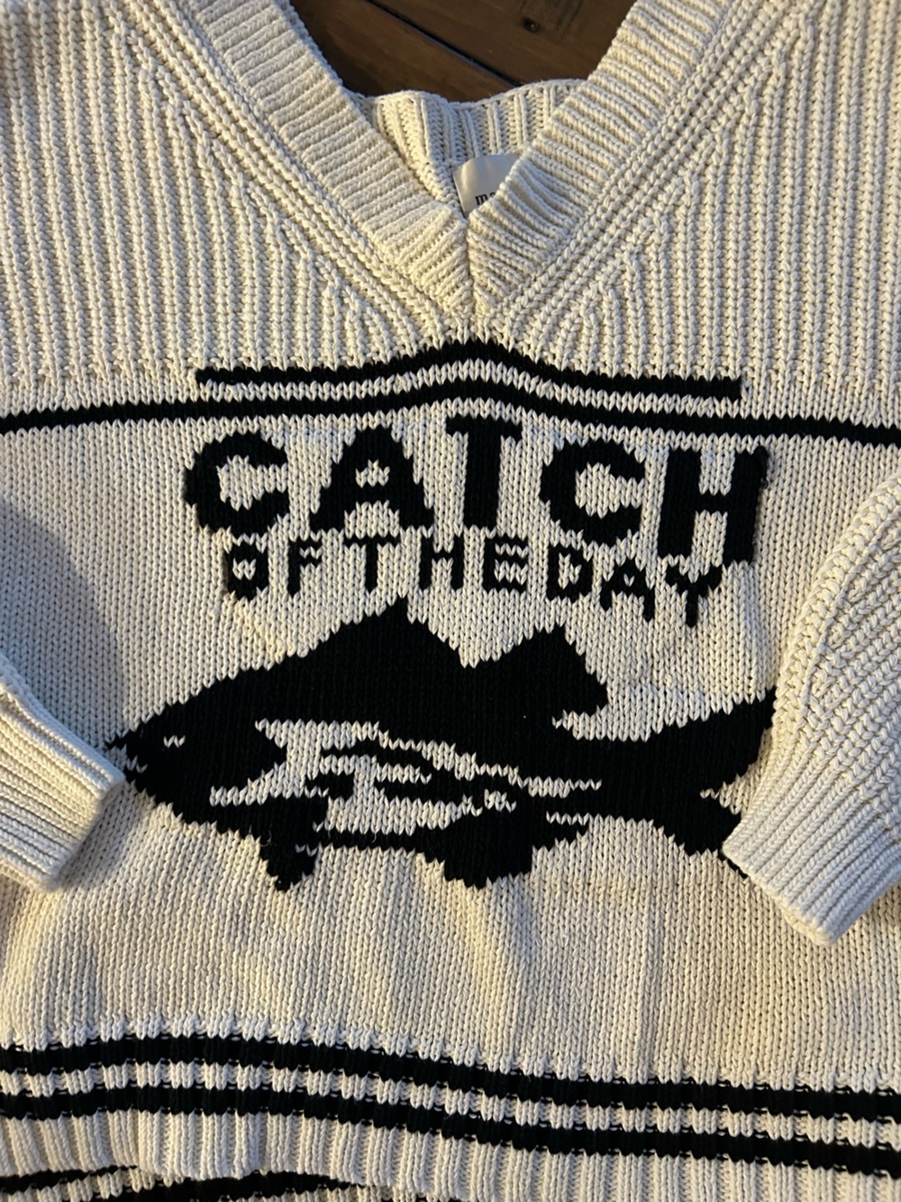 Anthropologie Maeve Catch of the Day Viral Linen Preppy Sweater M - Picture 8 of 15